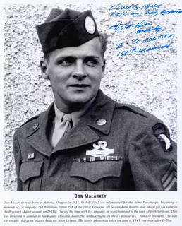 Donald Malarkey autograph