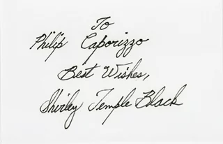 Shirley Temple-Black autograph