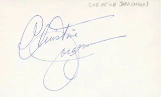 Christine Jorgensen autograph
