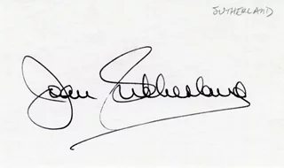 Joan Sutherland autograph