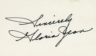 Gloria Jean autograph