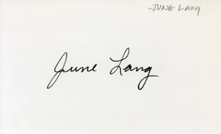 June Lang autograph