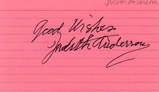 Judith Anderson autograph