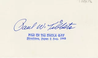 Paul W. Tibbets autograph