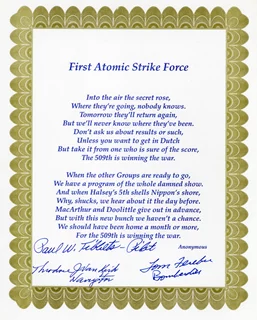 The Enola Gay autograph