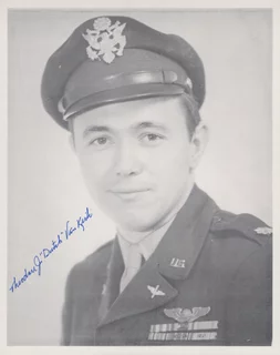 Theodore Van Kirk autograph