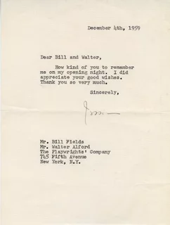 Jessica Tandy autograph