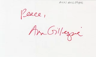 Ann Gillespie autograph