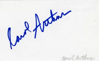 Carol Arthur autograph
