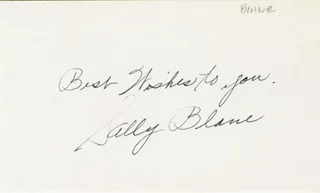 Sally Blane autograph