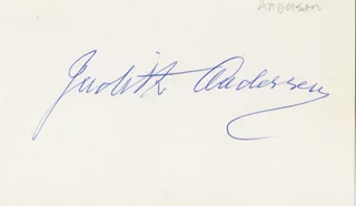 Judith Anderson autograph