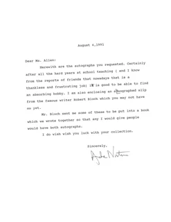 Andre Norton autograph