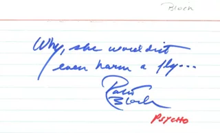 Robert Bloch autograph