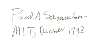 Paul A. Samuelson autograph
