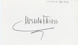 Ursula Thiess autograph