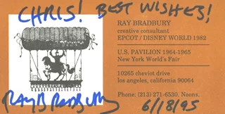Ray Bradbury autograph