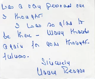 Nancy Reagan autograph