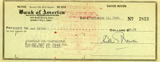 David Niven autograph