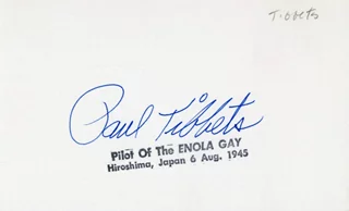 Paul W. Tibbets autograph
