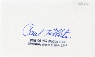 Paul W. Tibbets autograph