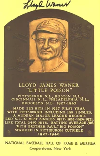 Lloyd Waner autograph