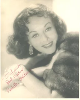 Paulette Goddard autograph