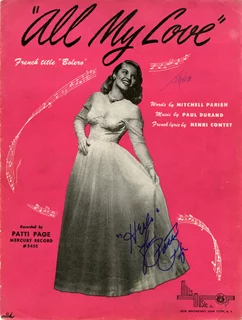 Patti Page autograph