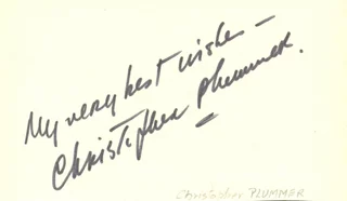 Christopher Plummer autograph