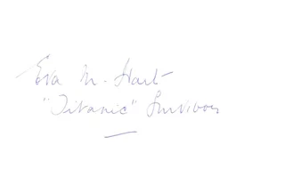 Eva M. Hart autograph