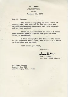 Ira C. Eaker autograph