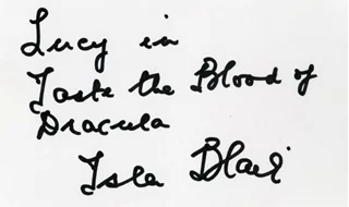Isla Blair autograph