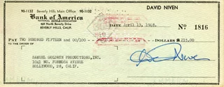 David Niven autograph