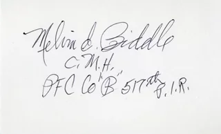 Melvin Biddle autograph