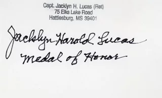 Jacklyn H. Lucas autograph