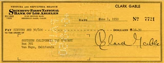 Clark Gable autograph