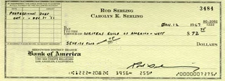 Rod Serling autograph