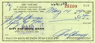 Gig Young autograph