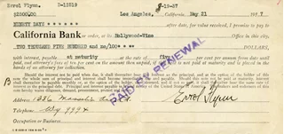 Errol Flynn autograph