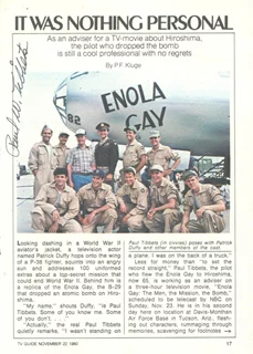 Paul W. Tibbets autograph