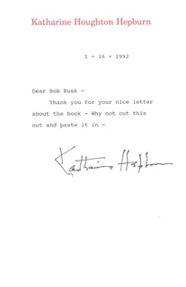 Katharine Hepburn autograph