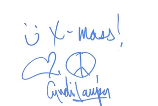 Cyndi Lauper autograph