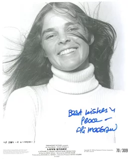 Ali MacGraw autograph