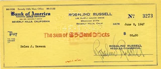 Rosalind Russell autograph