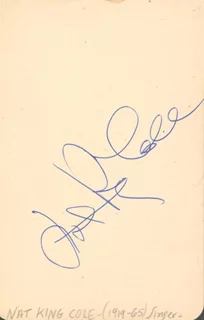 Nat King Cole autograph