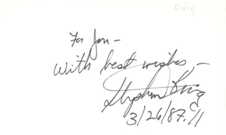 Stephen King autograph