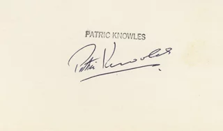 Patric Knowles autograph