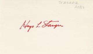 Hugo Stanger autograph