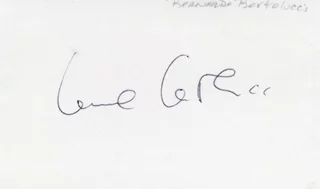 Bernardo Bertolucci autograph