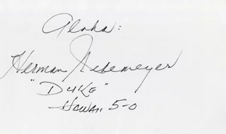 Herman Wedemeyer autograph