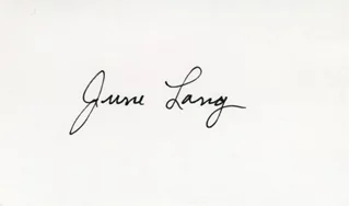 June Lang autograph
